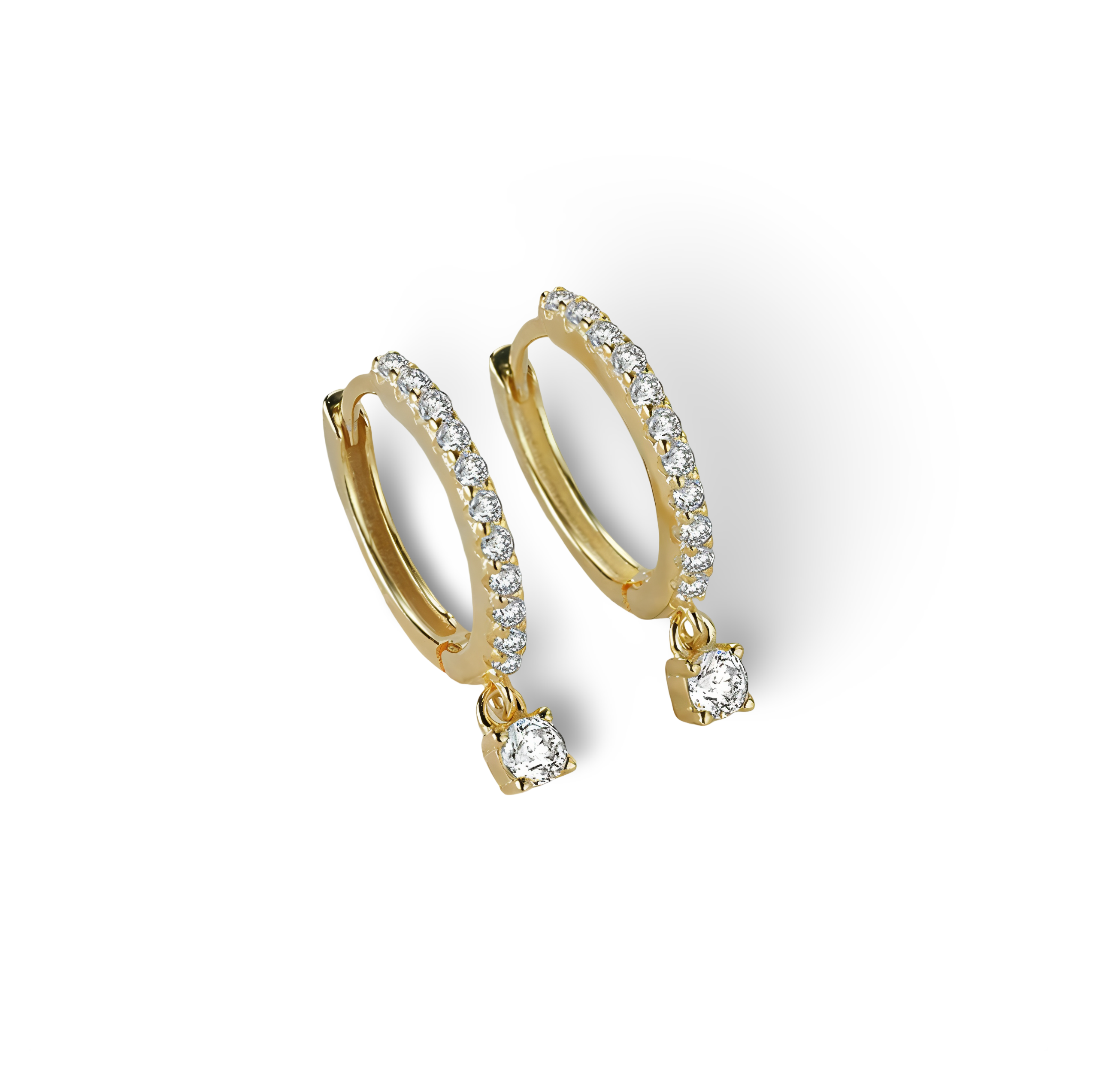 925 Sterling Silver CZ Huggie Earrings - Adorneum