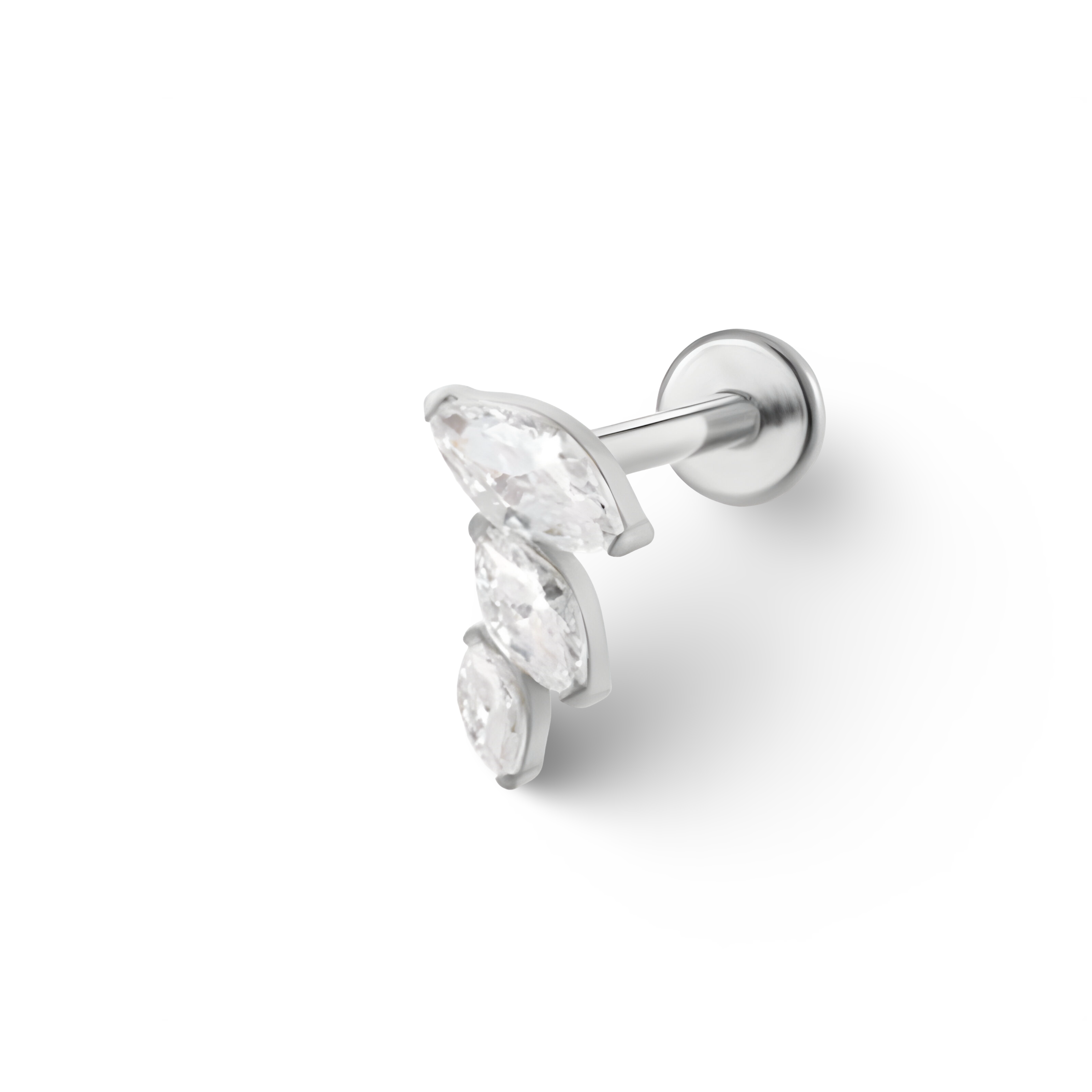 Marquise Cluster CZ Titanium Labret