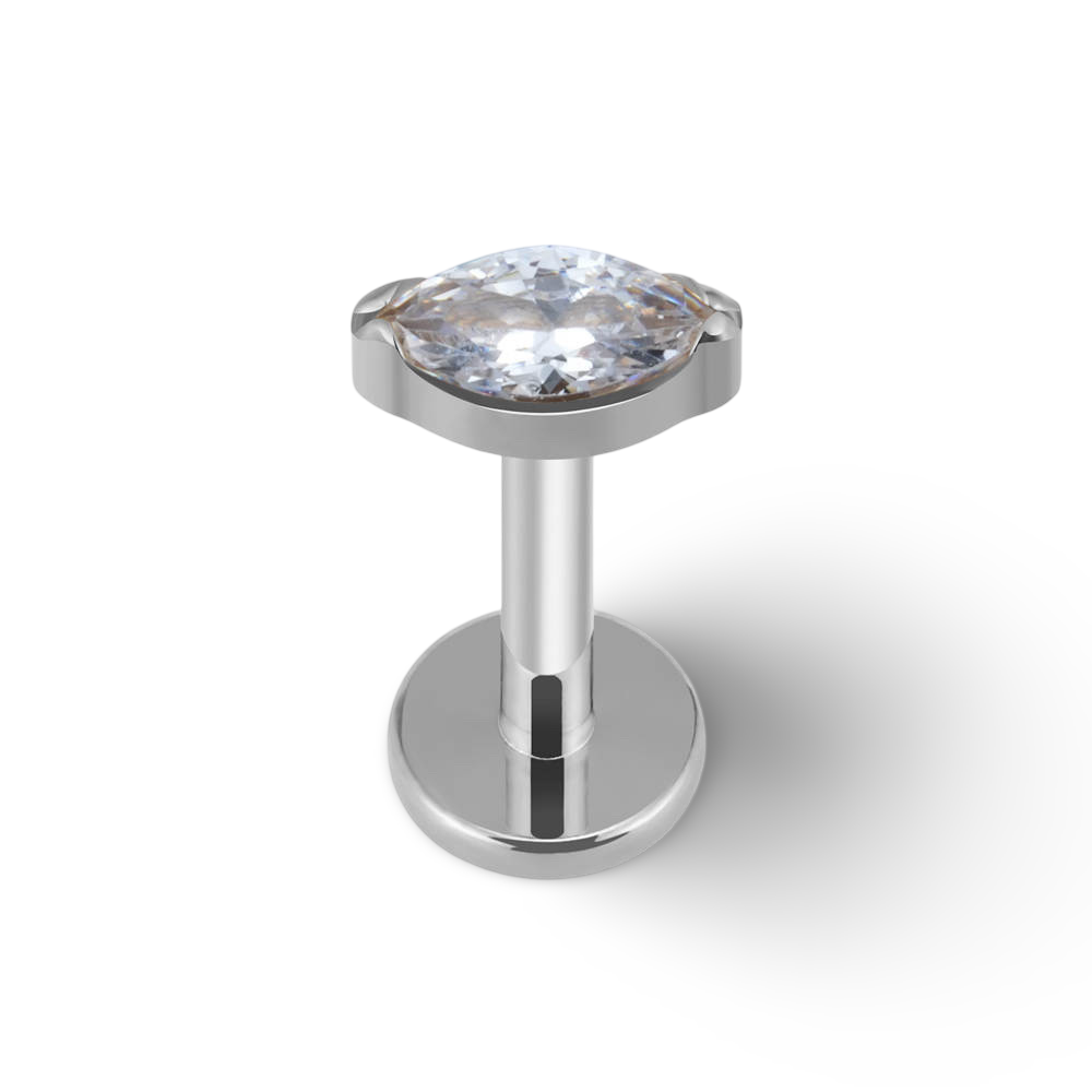 Marquise CZ Titanium Labret