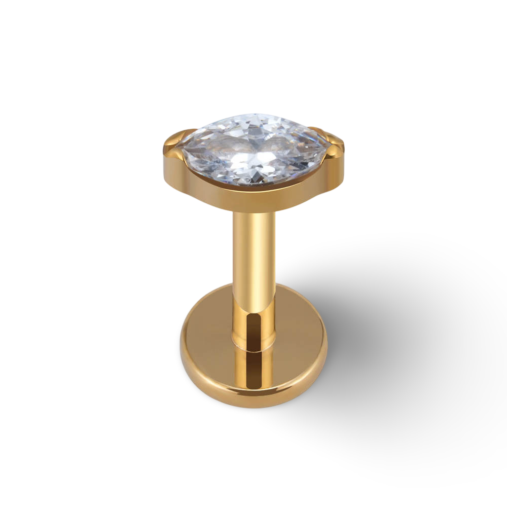 Marquise CZ Titanium Labret
