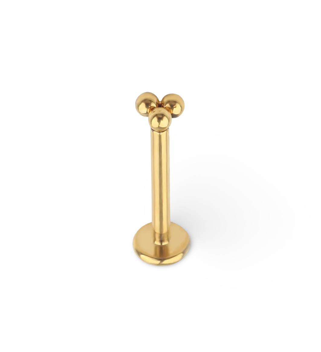 Petite Triple Ball Titanium Threadless Labret