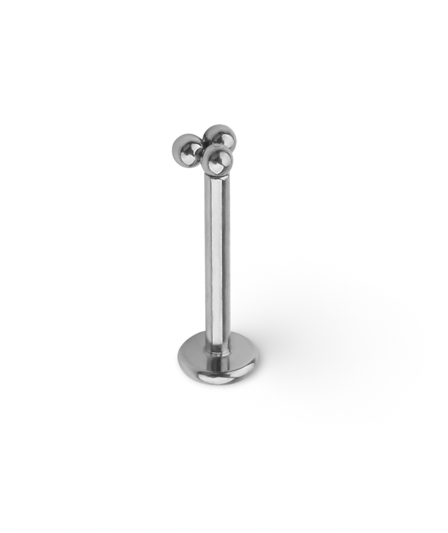 Petite Triple Ball Titanium Threadless Labret
