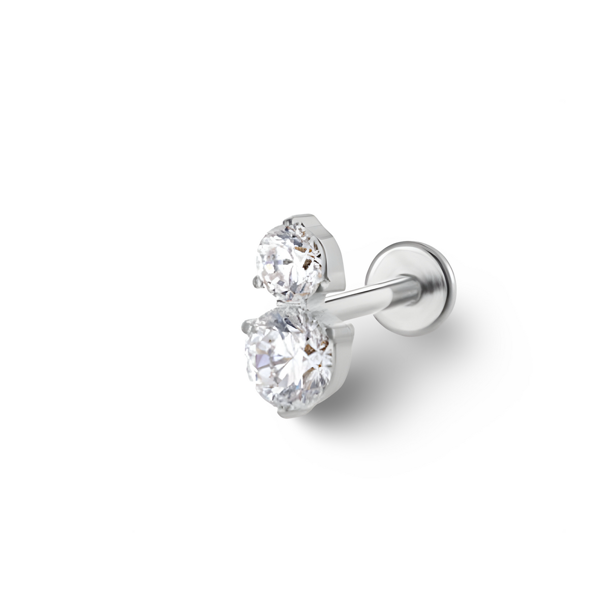Double Stack CZ Titanium Labret